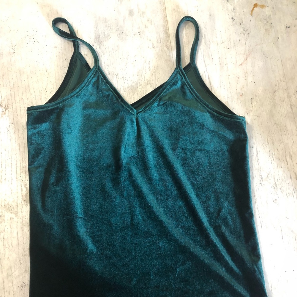 velvet green tank top